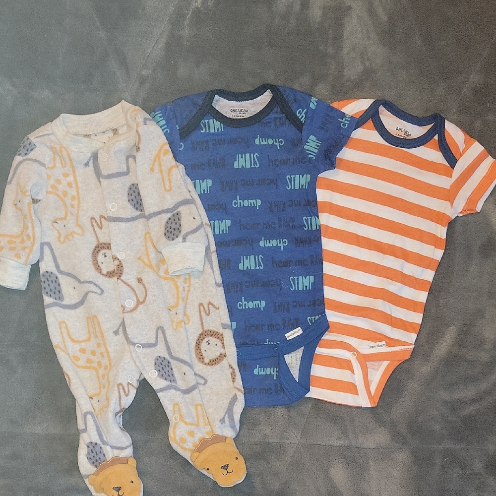 Blue and Orange Kids Bodysuit Set